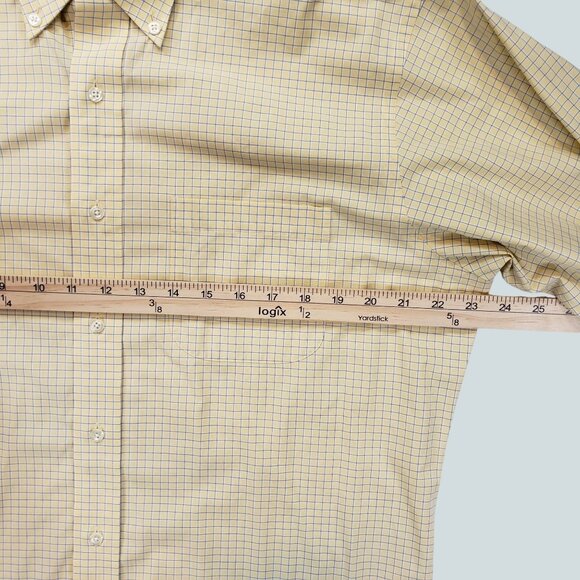Brooks Brothers 1818 Men's Dress Shirt Yellow Check Button Down  Size 16-35 - Picture 8 of 14